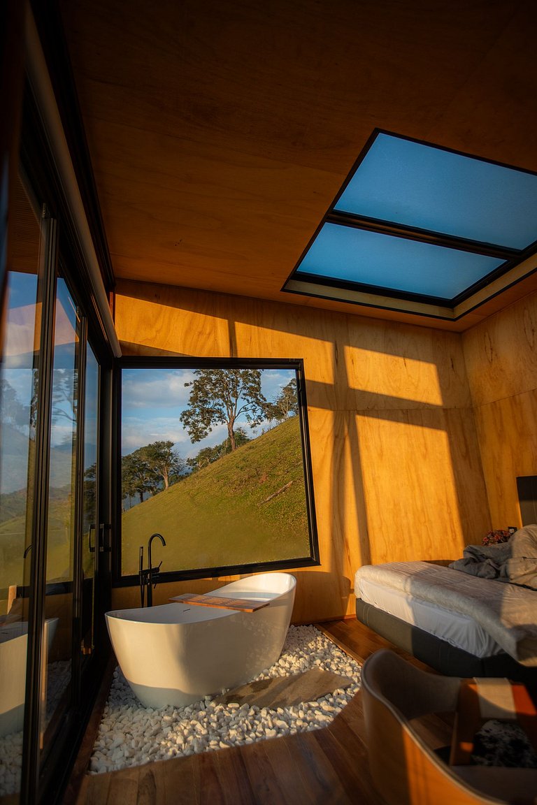 Refúgio do Baú Cabana Tekoá teto de vidro e cinema